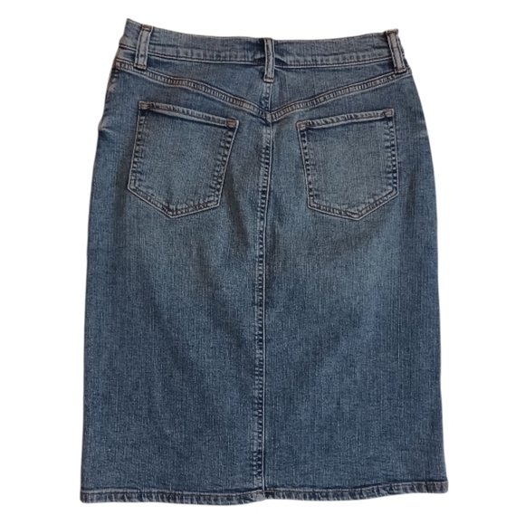 BR Front Slit Denim Pencil Skirt - Picture 3 of 7